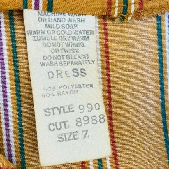 Vintage 1960s sleeveless shirt dress with belt (size XS) - Picture 7 of 7